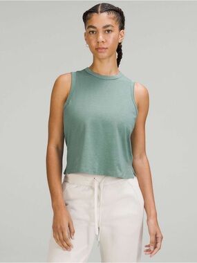 LULULEMON Classic-Fit Cotton-Blend Tank - Tidewater Teal Size 6